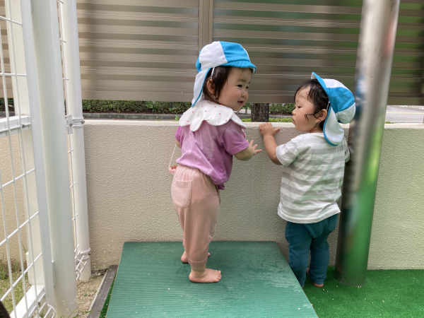 1歳児クラス 大好きな水遊び