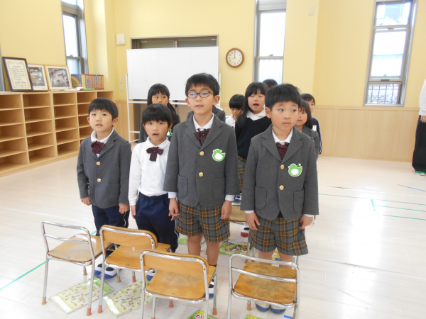 卒園式の練習をしています